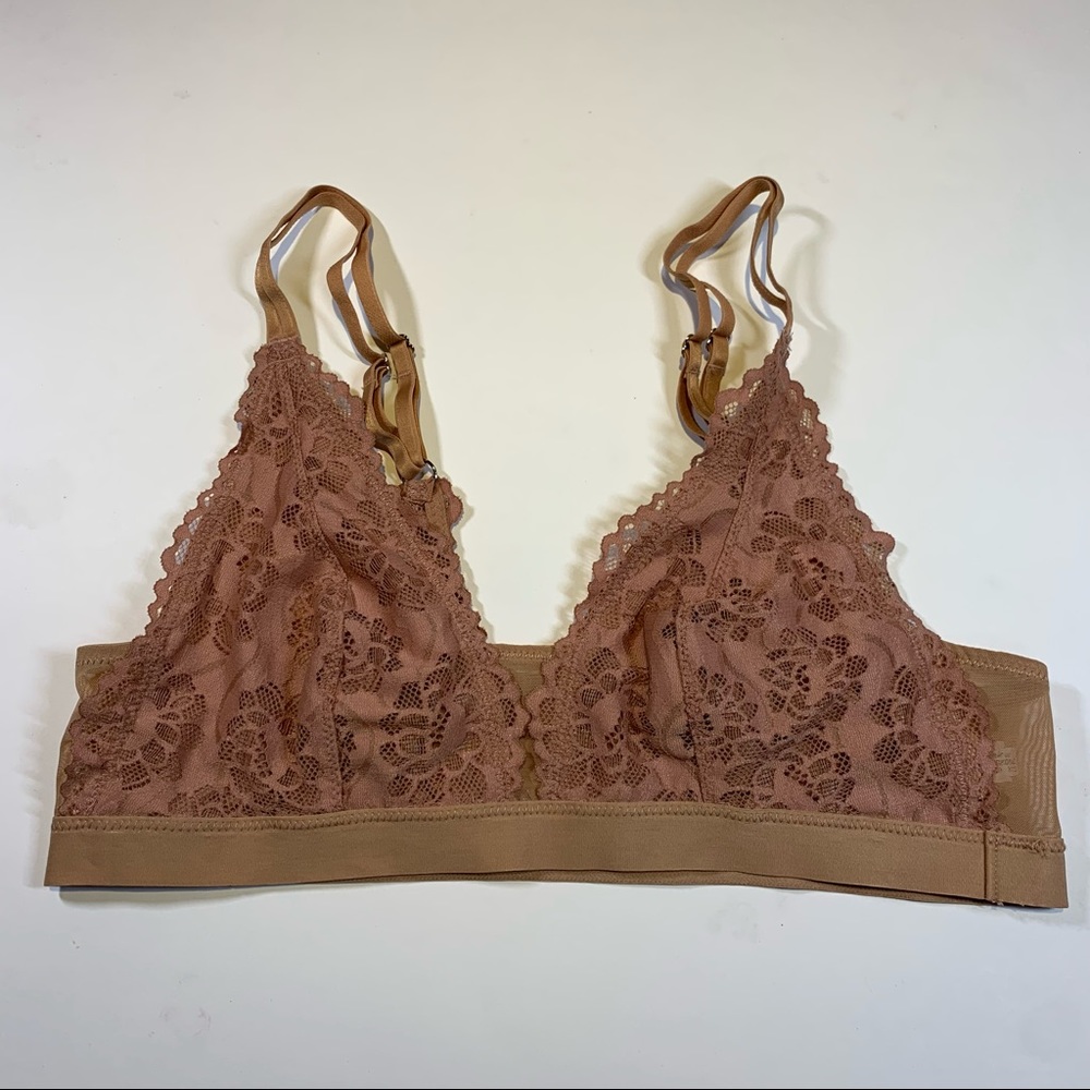 Large Aerie brown lace pullover bralette bra